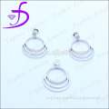 hot-sell silver rhodium set cubic zirconia jewelry silver set